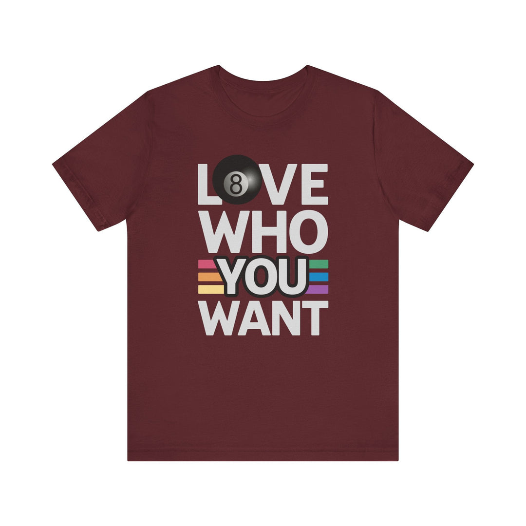Love who you want - 8 Ball - Unisex Softstyle Tee - BFLY BILLIARDS