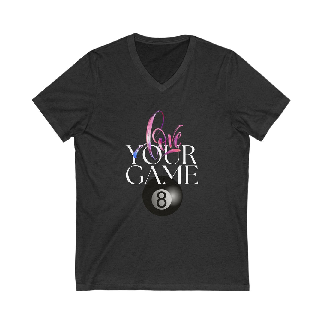 Love Your Game - 8 Ball - Unisex V - Neck Tee - BFLY BILLIARDS