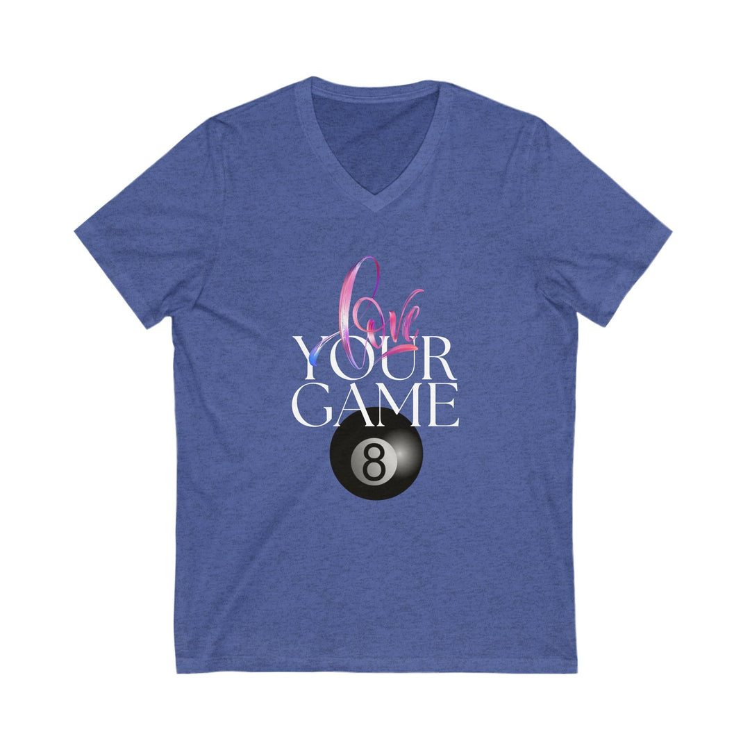 Love Your Game - 8 Ball - Unisex V - Neck Tee - BFLY BILLIARDS