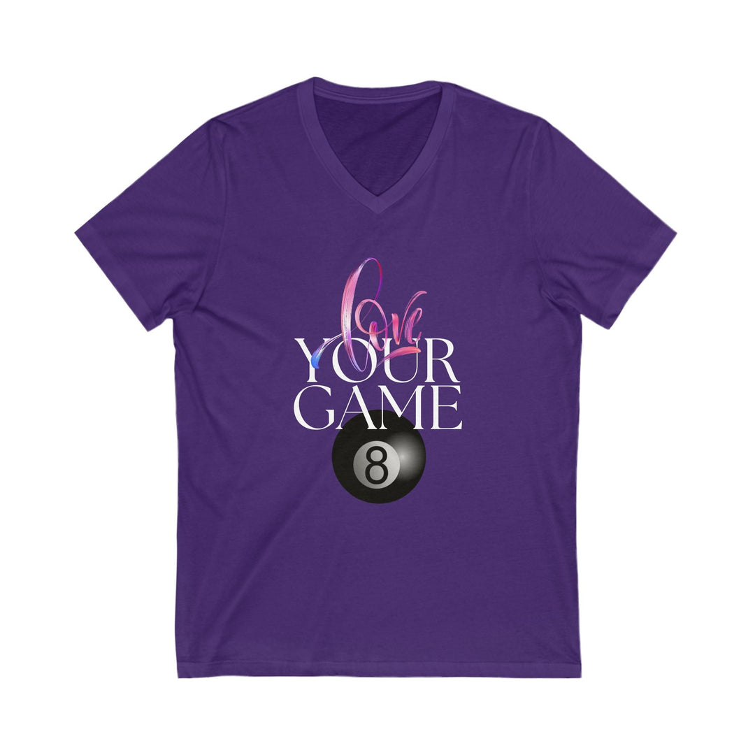 Love Your Game - 8 Ball - Unisex V - Neck Tee - BFLY BILLIARDS