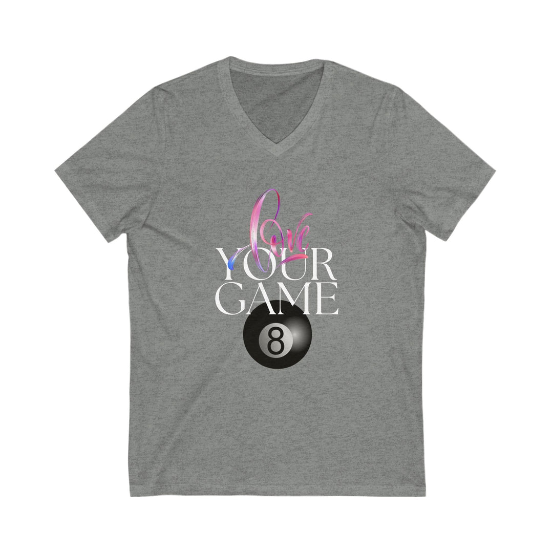 Love Your Game - 8 Ball - Unisex V - Neck Tee - BFLY BILLIARDS