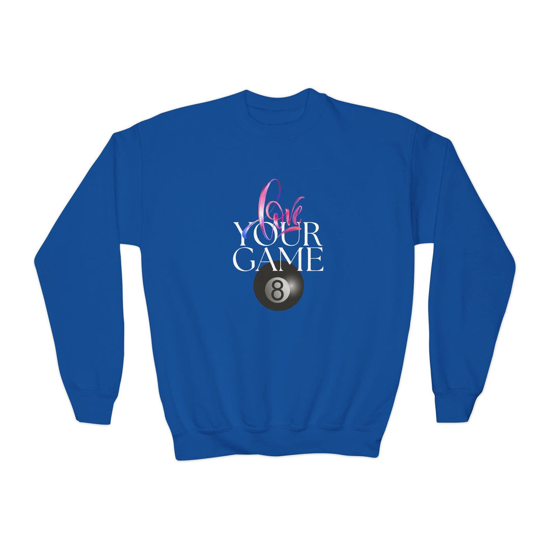 Love Your Game - 8 Ball - Unisex Youth Crewneck Sweatshirt - BFLY BILLIARDS