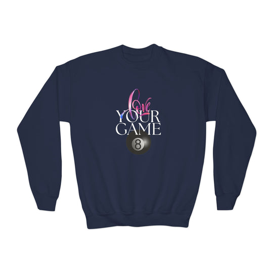 Love Your Game - 8 Ball - Unisex Youth Crewneck Sweatshirt - BFLY BILLIARDS