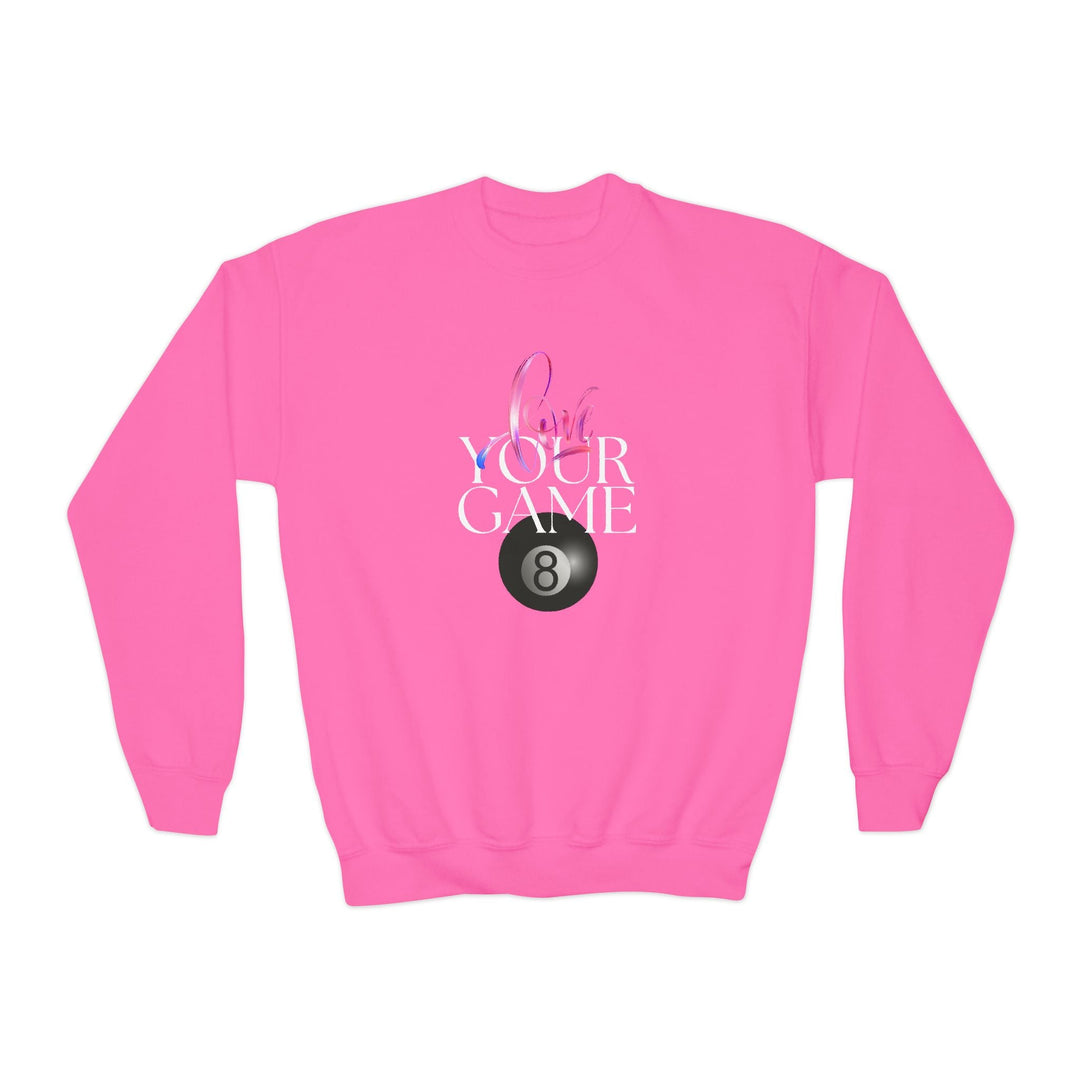 Love Your Game - 8 Ball - Unisex Youth Crewneck Sweatshirt - BFLY BILLIARDS