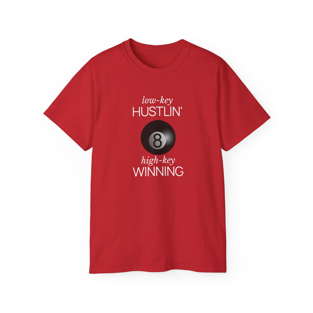 Low - Key Hustlin - 8 Ball - Unisex Cotton T-Shirt - BFLY BILLIARDS