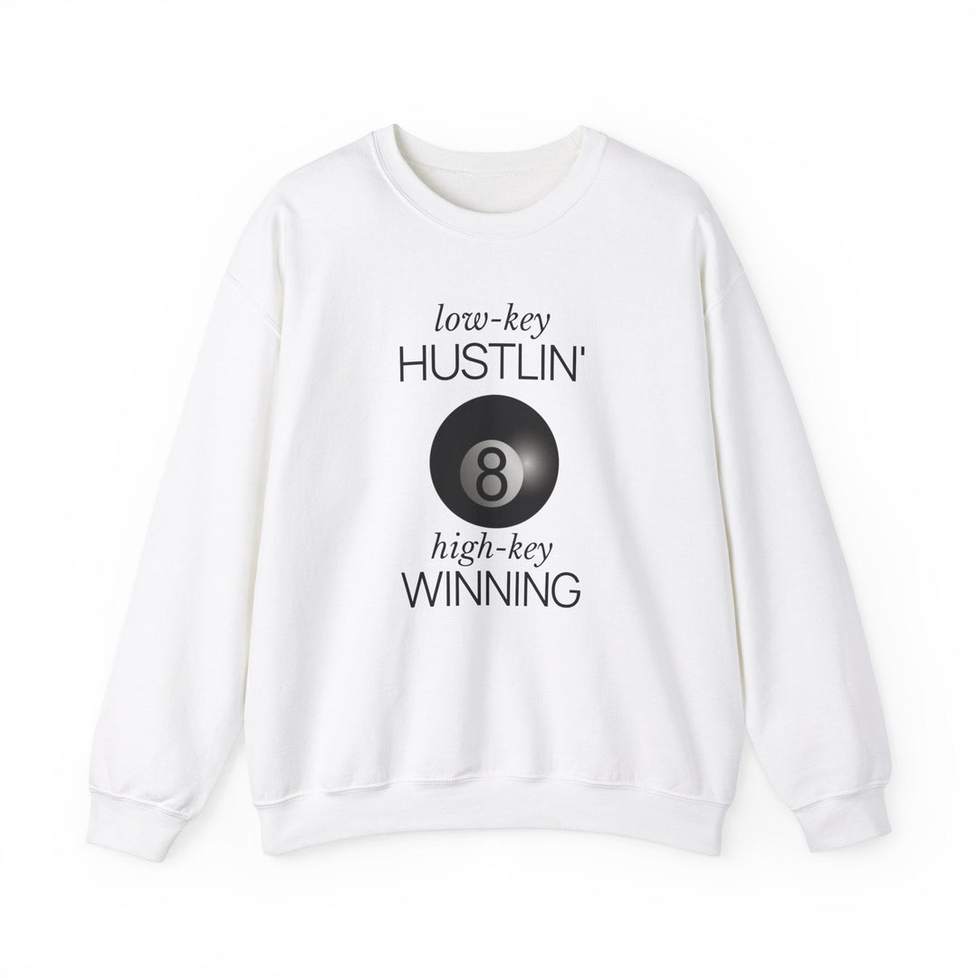 Low - Key Hustlin - 8 Ball - Unisex Crewneck Sweatshirt - BFLY BILLIARDS