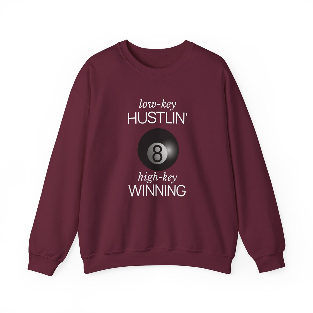 Low - Key Hustlin - 8 Ball - Unisex Crewneck Sweatshirt - BFLY BILLIARDS