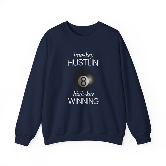 Low - Key Hustlin - 8 Ball - Unisex Crewneck Sweatshirt - BFLY BILLIARDS