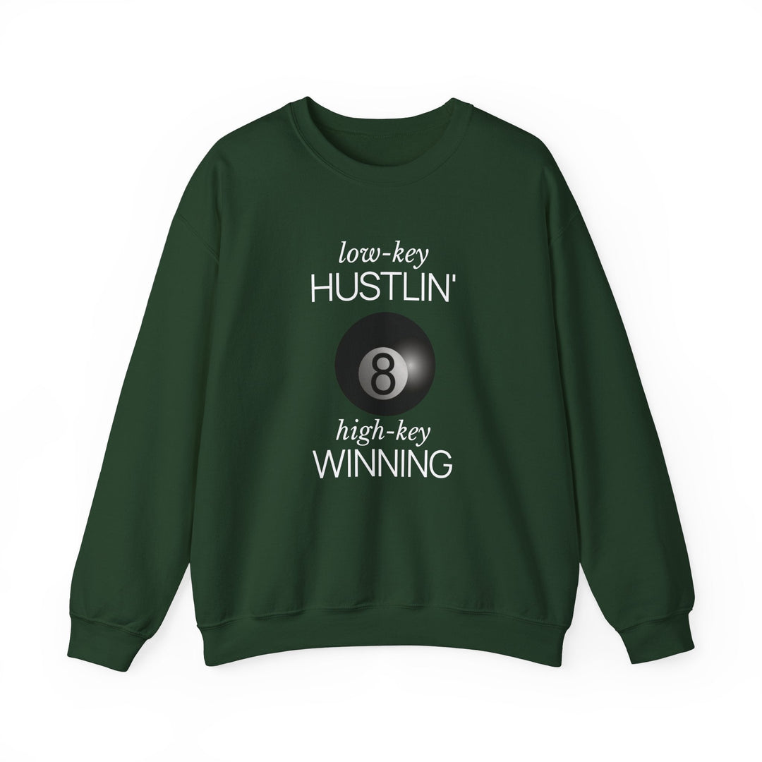 Low - Key Hustlin - 8 Ball - Unisex Crewneck Sweatshirt - BFLY BILLIARDS