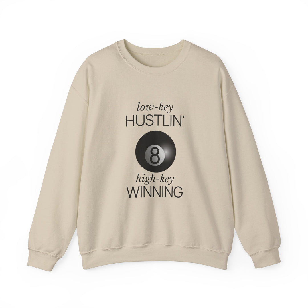 Low - Key Hustlin - 8 Ball - Unisex Crewneck Sweatshirt - BFLY BILLIARDS