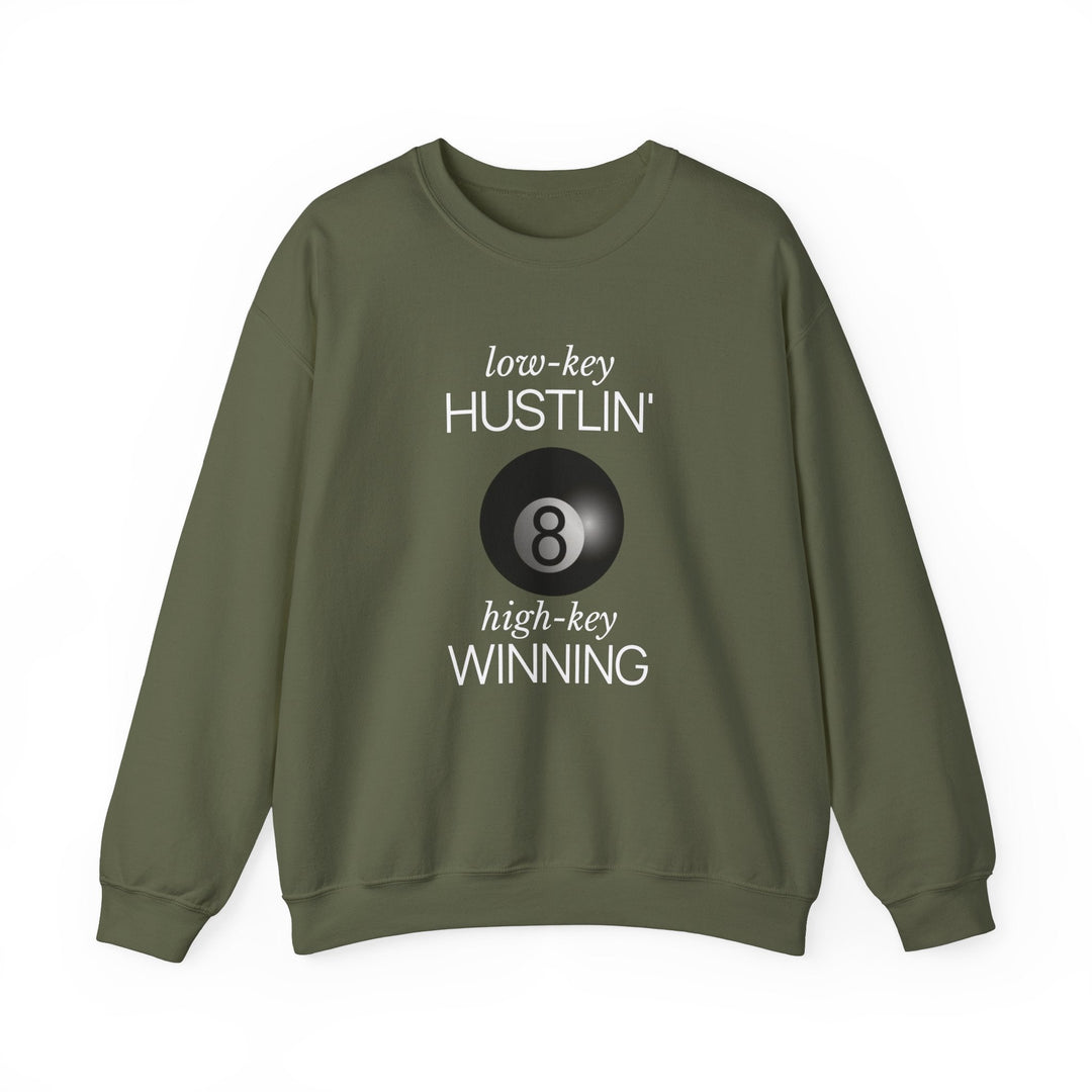 Low - Key Hustlin - 8 Ball - Unisex Crewneck Sweatshirt - BFLY BILLIARDS