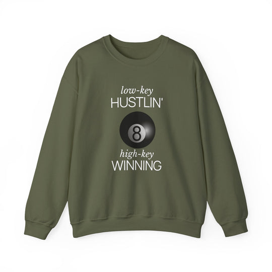 Low - Key Hustlin - 8 Ball - Unisex Crewneck Sweatshirt - BFLY BILLIARDS
