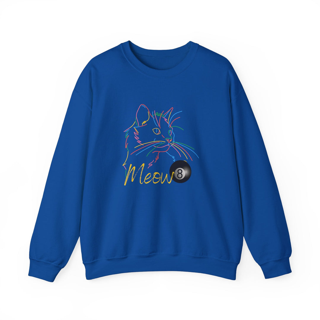 Meow - Neon 8 Ball Cat - Unisex Crewneck Sweatshirt - BFLY BILLIARDS