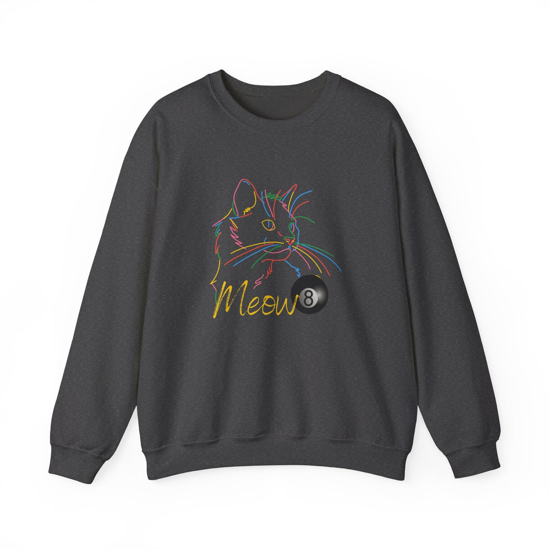 Meow - Neon 8 Ball Cat - Unisex Crewneck Sweatshirt - BFLY BILLIARDS