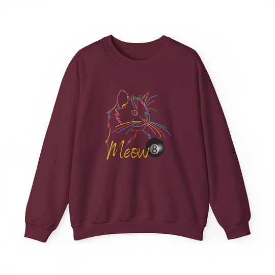 Meow - Neon 8 Ball Cat - Unisex Crewneck Sweatshirt - BFLY BILLIARDS
