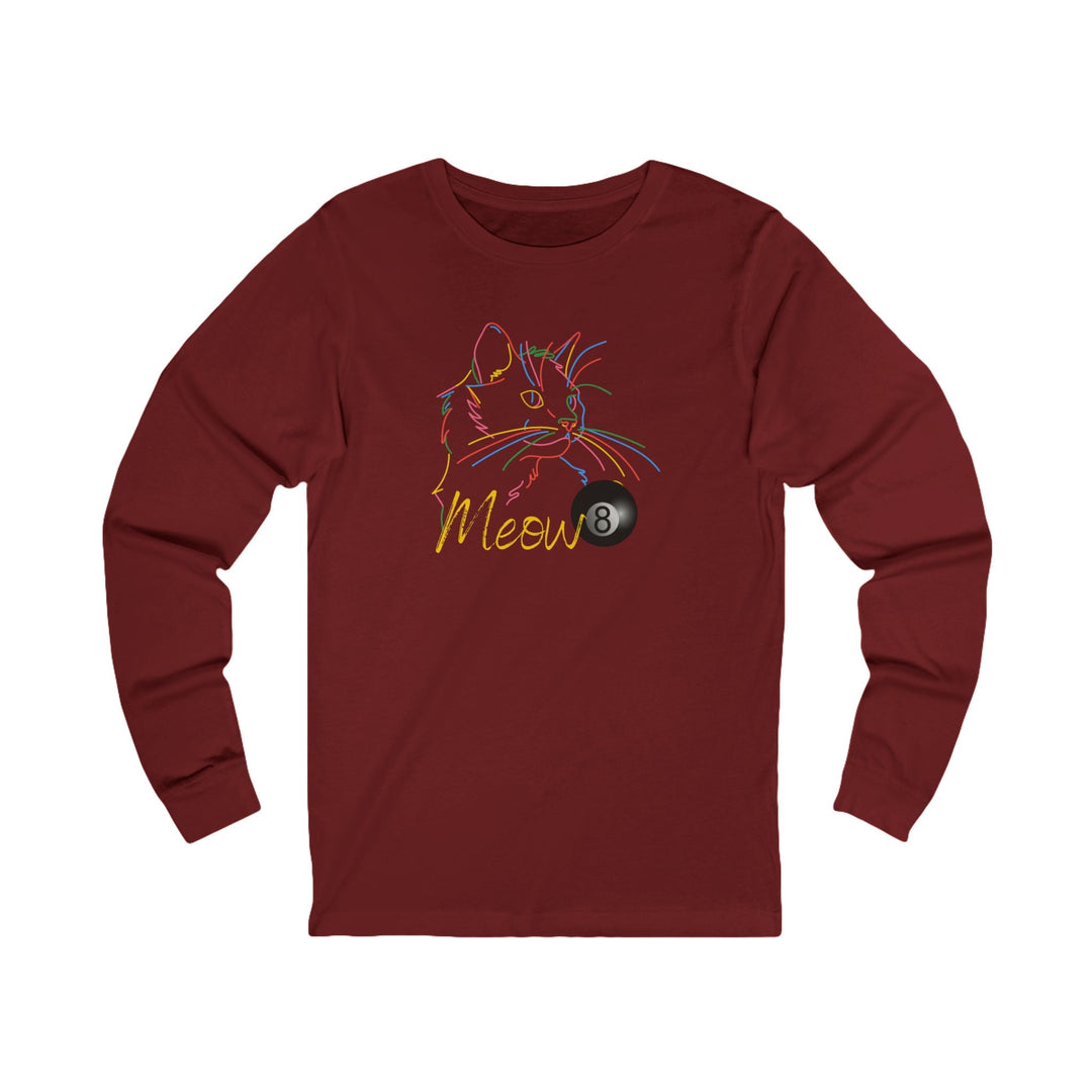 Meow - Neon 8 Ball Cat - Unisex Long Sleeve Tee - BFLY BILLIARDS