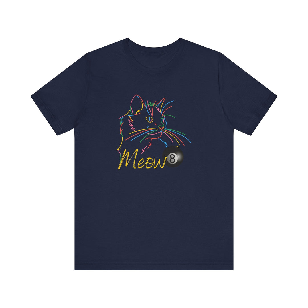 Meow - Neon 8 Ball Cat - Unisex Softstyle Tee - BFLY BILLIARDS