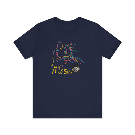 Meow - Neon 8 Ball Cat - Unisex Softstyle Tee - BFLY BILLIARDS