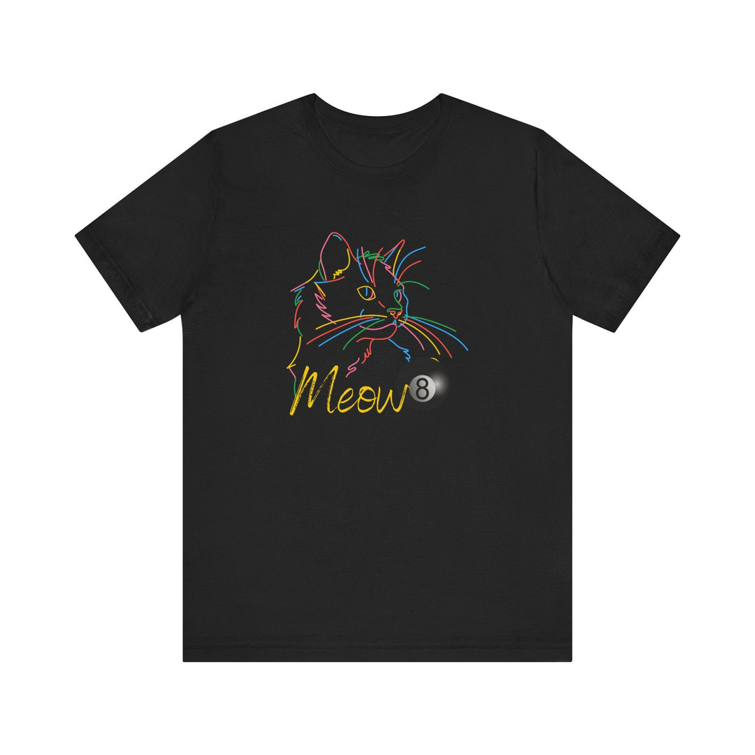 Meow - Neon 8 Ball Cat - Unisex Softstyle Tee - BFLY BILLIARDS