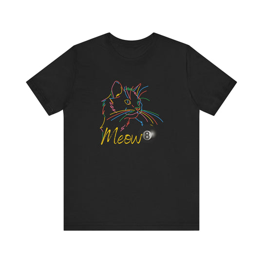 Meow - Neon 8 Ball Cat - Unisex Softstyle Tee - BFLY BILLIARDS
