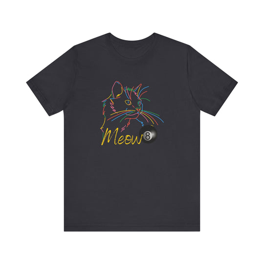 Meow - Neon 8 Ball Cat - Unisex Softstyle Tee - BFLY BILLIARDS