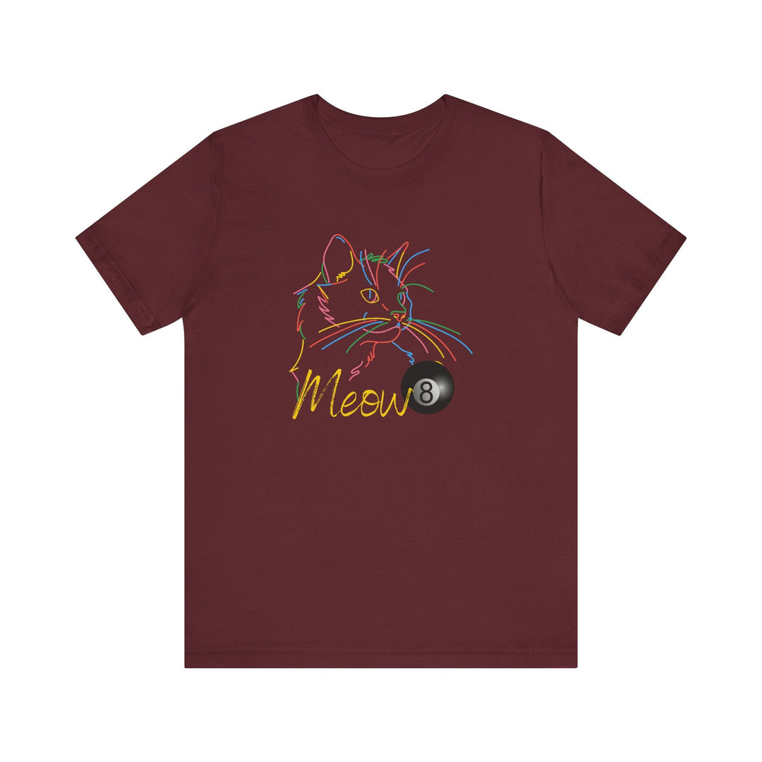 Meow - Neon 8 Ball Cat - Unisex Softstyle Tee - BFLY BILLIARDS