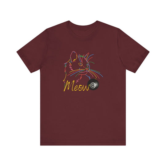 Meow - Neon 8 Ball Cat - Unisex Softstyle Tee - BFLY BILLIARDS