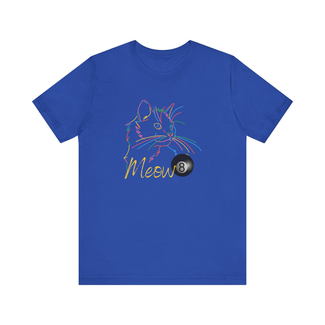 Meow - Neon 8 Ball Cat - Unisex Softstyle Tee - BFLY BILLIARDS