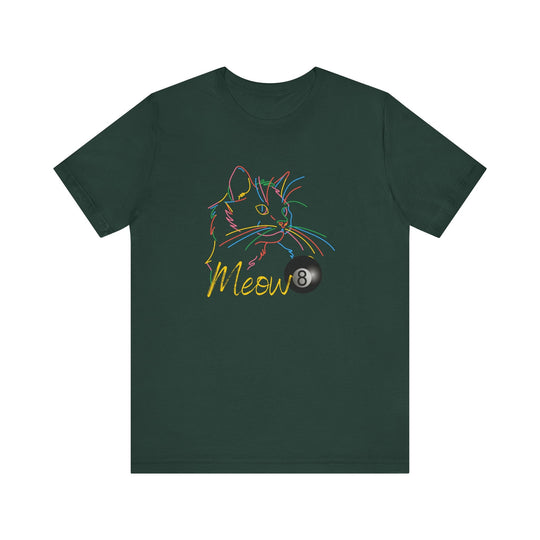 Meow - Neon 8 Ball Cat - Unisex Softstyle Tee - BFLY BILLIARDS