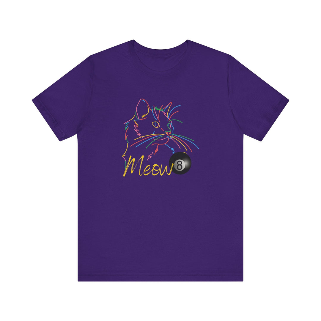 Meow - Neon 8 Ball Cat - Unisex Softstyle Tee - BFLY BILLIARDS
