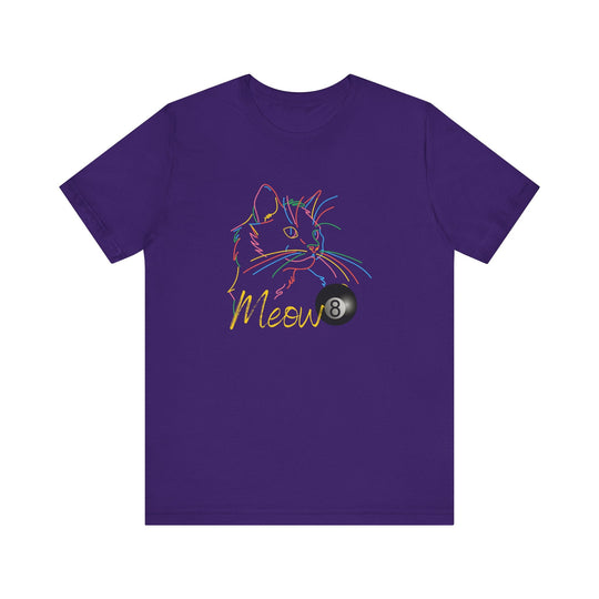 Meow - Neon 8 Ball Cat - Unisex Softstyle Tee - BFLY BILLIARDS
