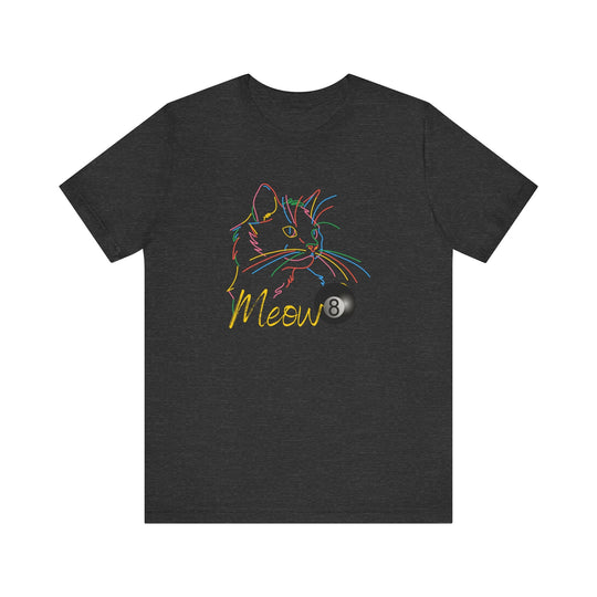Meow - Neon 8 Ball Cat - Unisex Softstyle Tee - BFLY BILLIARDS