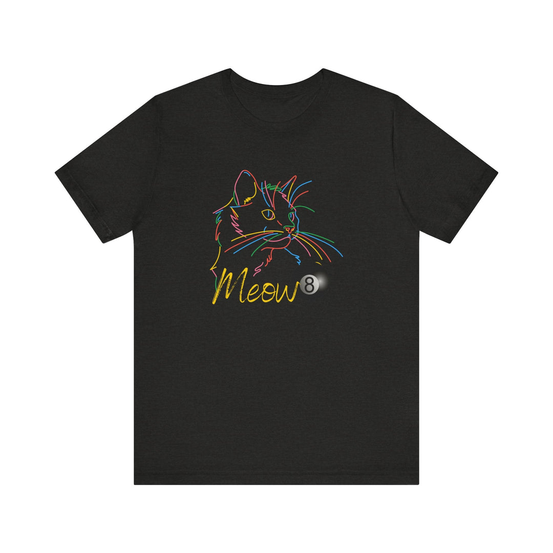 Meow - Neon 8 Ball Cat - Unisex Softstyle Tee - BFLY BILLIARDS