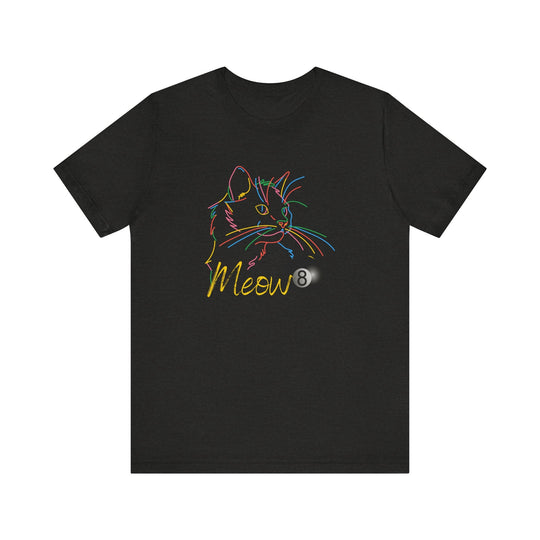 Meow - Neon 8 Ball Cat - Unisex Softstyle Tee - BFLY BILLIARDS