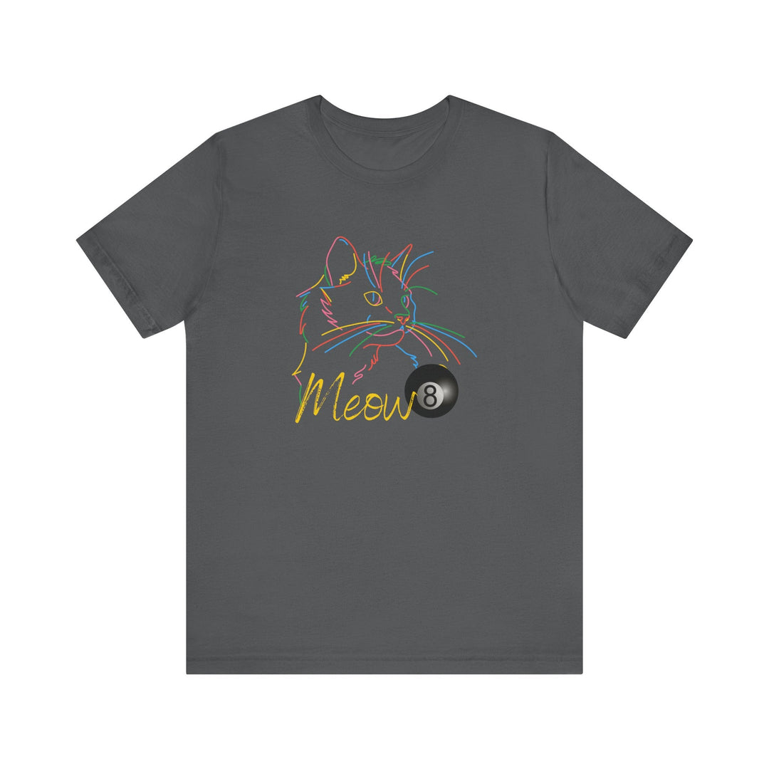 Meow - Neon 8 Ball Cat - Unisex Softstyle Tee - BFLY BILLIARDS
