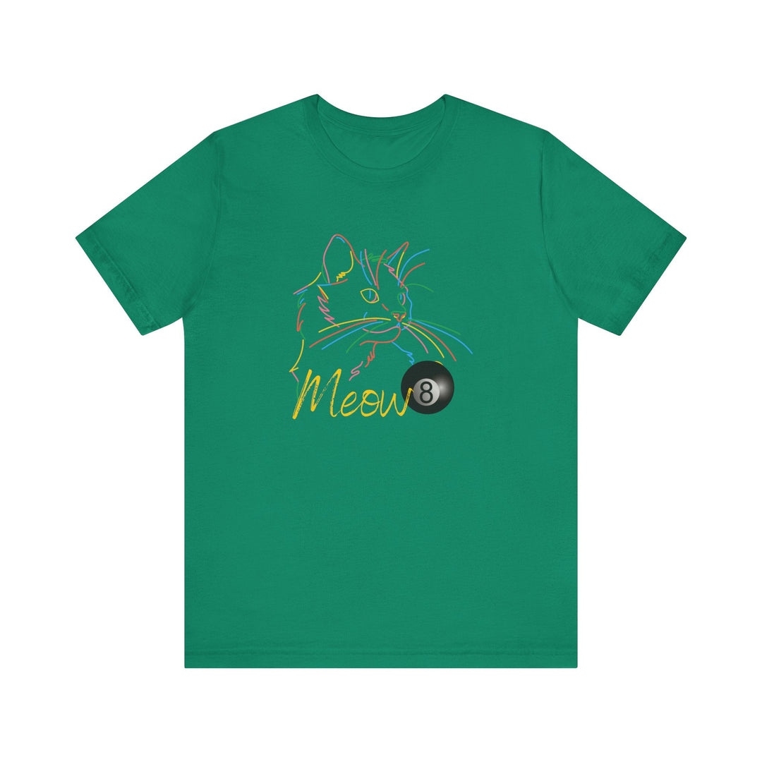 Meow - Neon 8 Ball Cat - Unisex Softstyle Tee - BFLY BILLIARDS