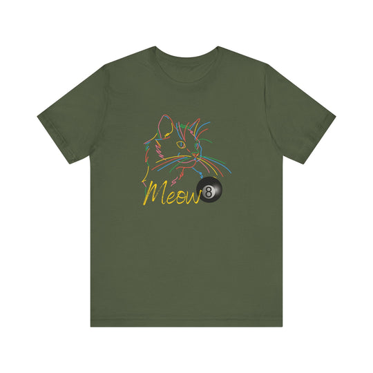 Meow - Neon 8 Ball Cat - Unisex Softstyle Tee - BFLY BILLIARDS