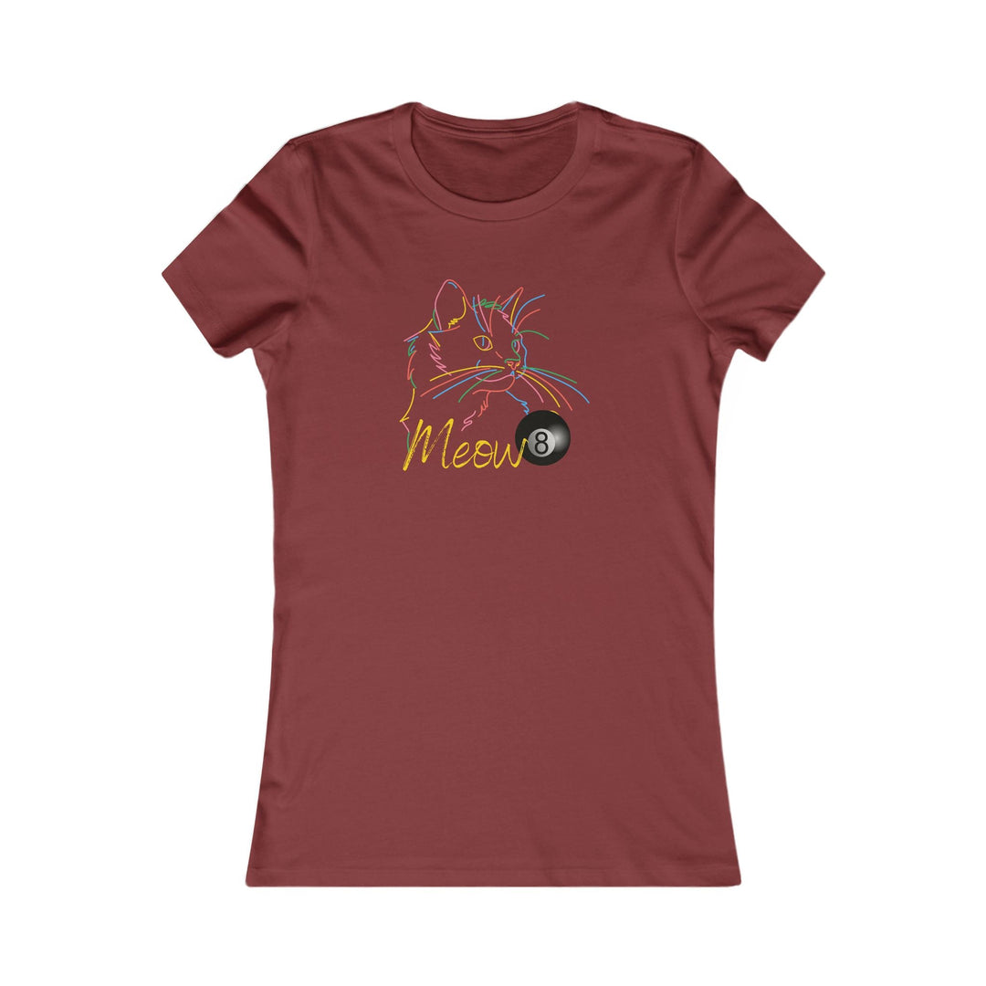 Meow - Neon 8 Ball Cat - Women's Fitted Tee - BFLY BILLIARDS