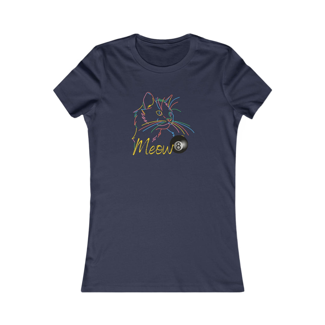 Meow - Neon 8 Ball Cat - Women's Fitted Tee - BFLY BILLIARDS
