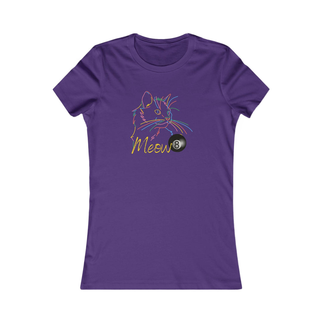 Meow - Neon 8 Ball Cat - Women's Fitted Tee - BFLY BILLIARDS