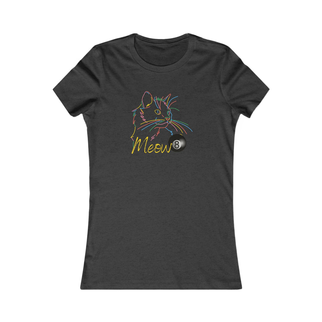 Meow - Neon 8 Ball Cat - Women's Fitted Tee - BFLY BILLIARDS