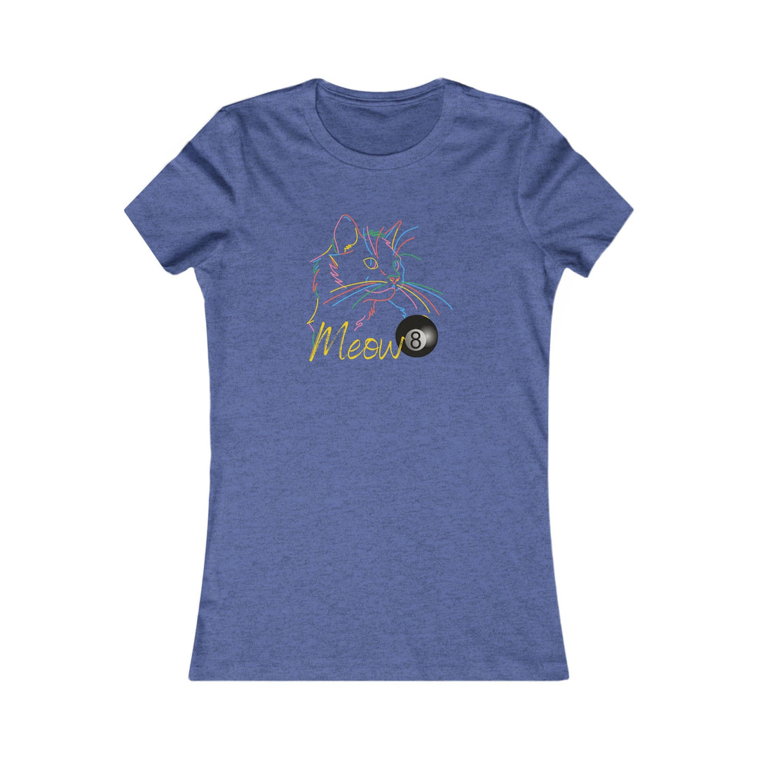 Meow - Neon 8 Ball Cat - Women's Fitted Tee - BFLY BILLIARDS