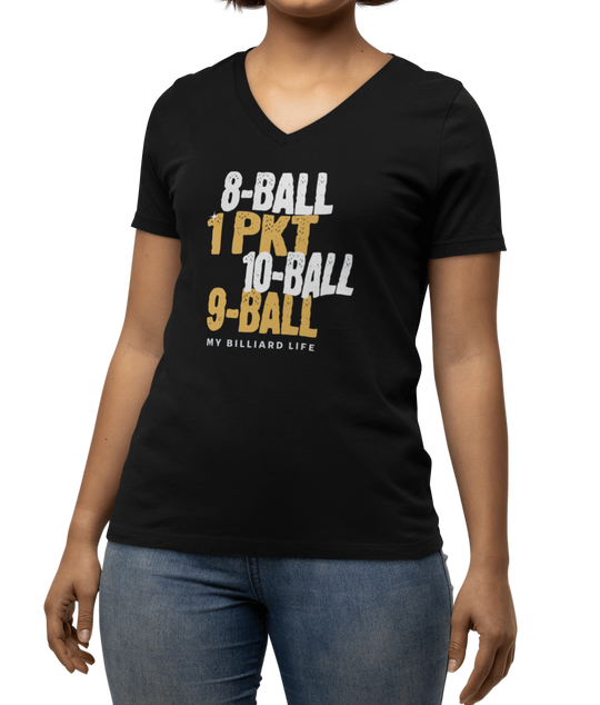 My Billiard Life - Unisex V - Neck Tee - BFLY BILLIARDS