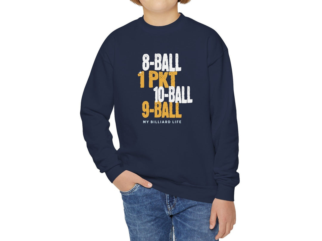 My Billiard Life - Unisex Youth Crewneck Sweatshirt - BFLY BILLIARDS