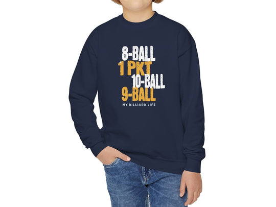 My Billiard Life - Unisex Youth Crewneck Sweatshirt - BFLY BILLIARDS