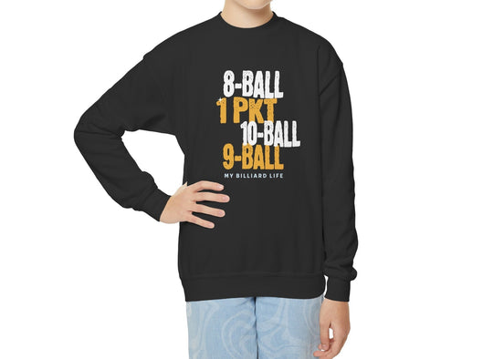My Billiard Life - Unisex Youth Crewneck Sweatshirt - BFLY BILLIARDS