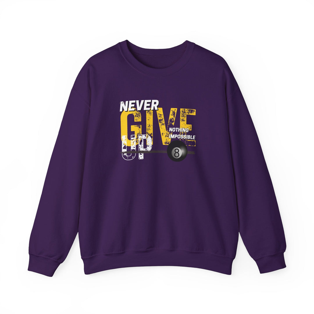 Never Give Up - 8 Ball - Crewneck Sweatshirt - BFLY BILLIARDS
