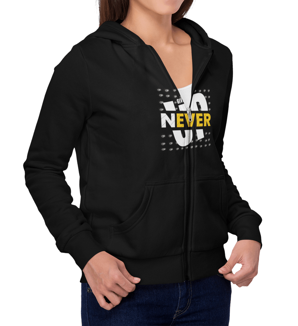 Never Give Up - 8 Ball - Full Zip Hoodie - BFLY BILLIARDS