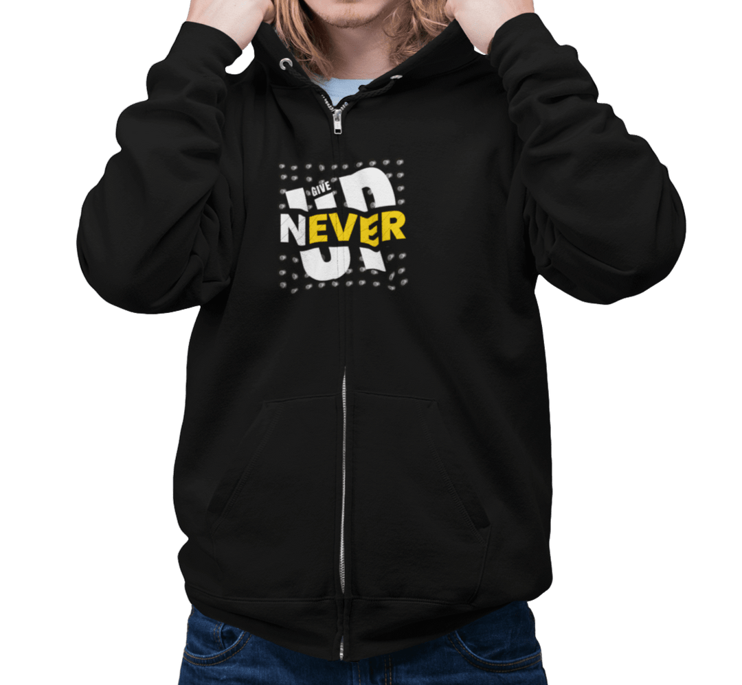 Never Give Up - 8 Ball - Full Zip Hoodie - BFLY BILLIARDS