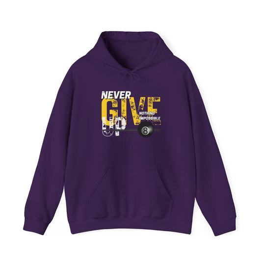 Never Give Up - 8 Ball - Pullover Hoodie - BFLY BILLIARDS